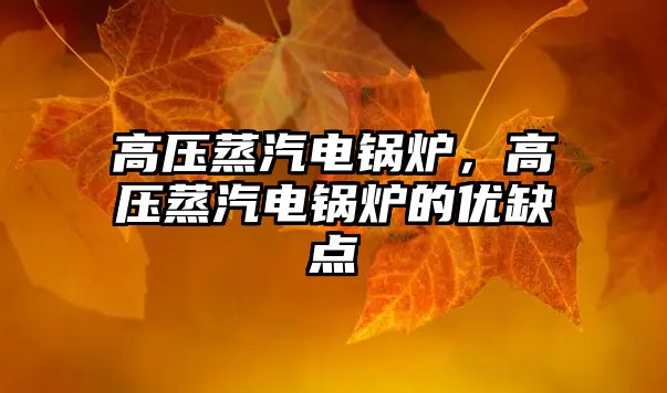 高壓蒸汽電鍋爐，高壓蒸汽電鍋爐的優(yōu)缺點