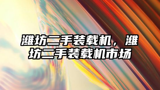 濰坊二手裝載機(jī)，濰坊二手裝載機(jī)市場(chǎng)
