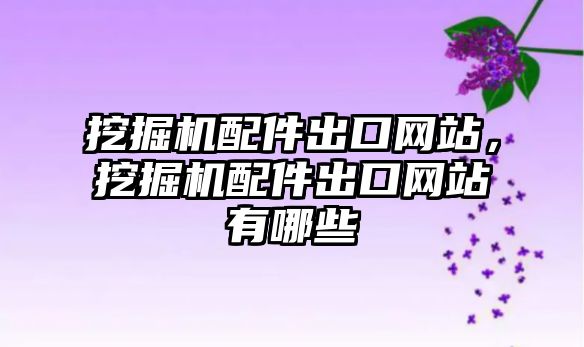 挖掘機(jī)配件出口網(wǎng)站，挖掘機(jī)配件出口網(wǎng)站有哪些