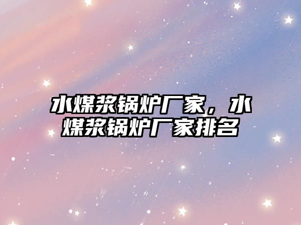 水煤漿鍋爐廠家，水煤漿鍋爐廠家排名