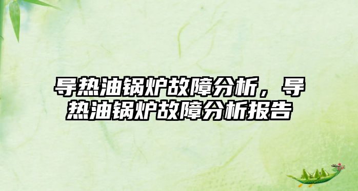 導(dǎo)熱油鍋爐故障分析，導(dǎo)熱油鍋爐故障分析報告
