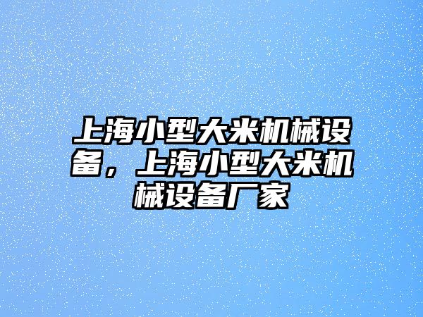 上海小型大米機(jī)械設(shè)備，上海小型大米機(jī)械設(shè)備廠家