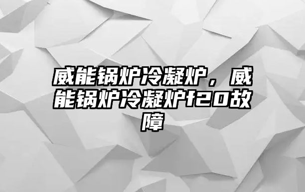 威能鍋爐冷凝爐，威能鍋爐冷凝爐f20故障