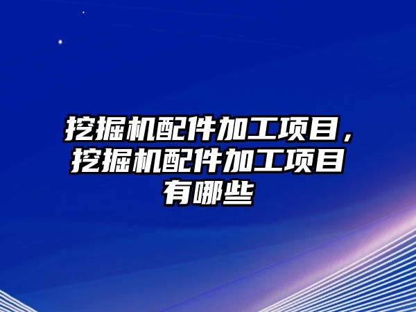 挖掘機(jī)配件加工項(xiàng)目，挖掘機(jī)配件加工項(xiàng)目有哪些