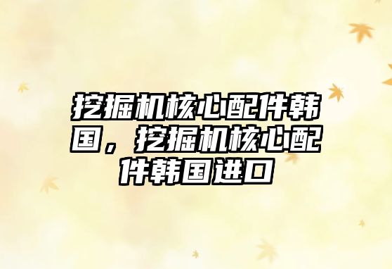 挖掘機(jī)核心配件韓國(guó)，挖掘機(jī)核心配件韓國(guó)進(jìn)口