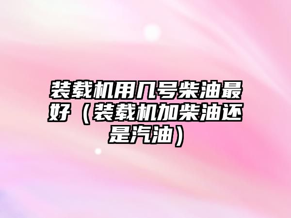裝載機(jī)用幾號(hào)柴油最好（裝載機(jī)加柴油還是汽油）
