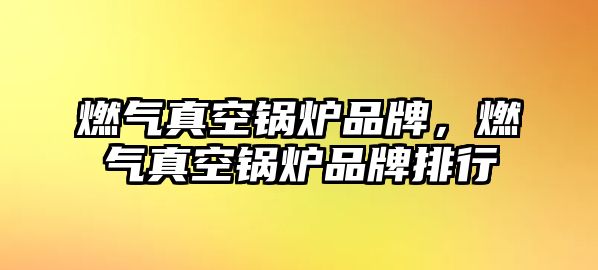燃氣真空鍋爐品牌，燃氣真空鍋爐品牌排行