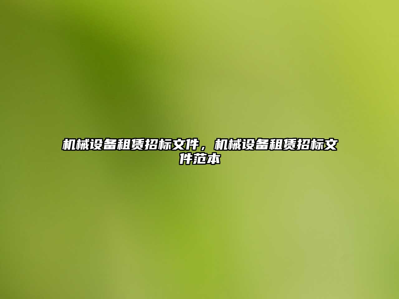 機(jī)械設(shè)備租賃招標(biāo)文件，機(jī)械設(shè)備租賃招標(biāo)文件范本