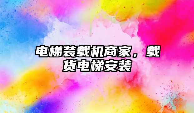 電梯裝載機商家，載貨電梯安裝