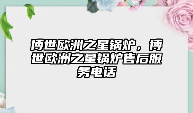 博世歐洲之星鍋爐，博世歐洲之星鍋爐售后服務電話
