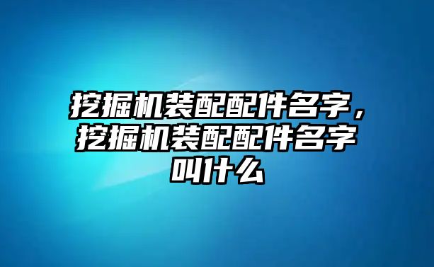挖掘機裝配配件名字，挖掘機裝配配件名字叫什么
