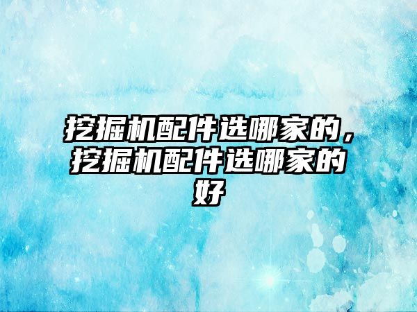 挖掘機配件選哪家的，挖掘機配件選哪家的好