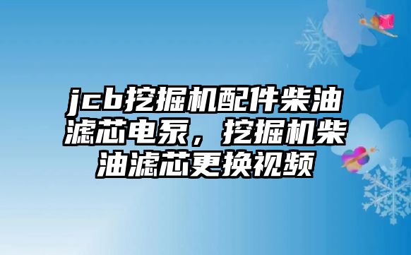 jcb挖掘機(jī)配件柴油濾芯電泵，挖掘機(jī)柴油濾芯更換視頻