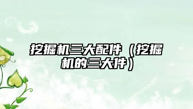 挖掘機三大配件（挖掘機的三大件）