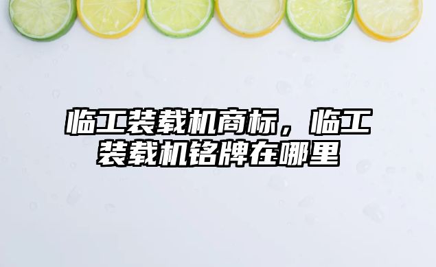 臨工裝載機(jī)商標(biāo)，臨工裝載機(jī)銘牌在哪里