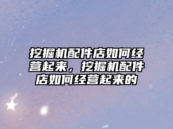 挖掘機配件店如何經(jīng)營起來，挖掘機配件店如何經(jīng)營起來的