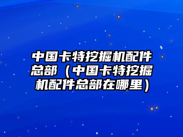 中國卡特挖掘機(jī)配件總部（中國卡特挖掘機(jī)配件總部在哪里）