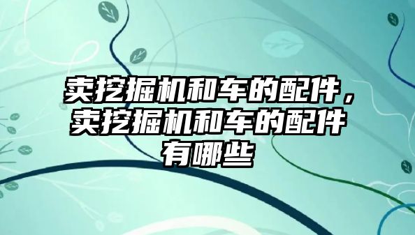 賣挖掘機和車的配件，賣挖掘機和車的配件有哪些