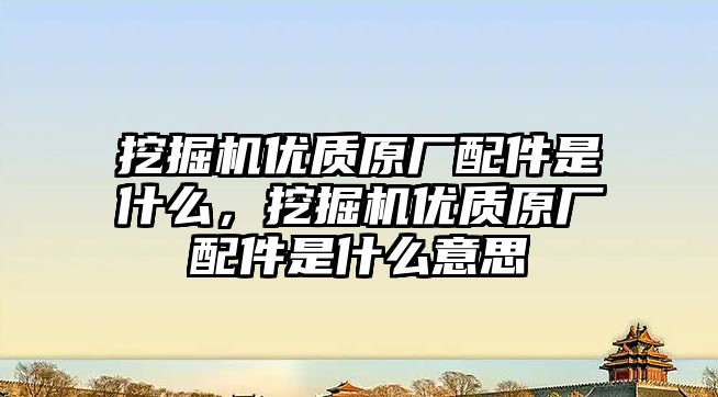 挖掘機(jī)優(yōu)質(zhì)原廠配件是什么，挖掘機(jī)優(yōu)質(zhì)原廠配件是什么意思