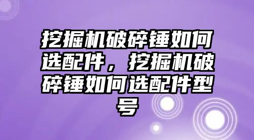 挖掘機(jī)破碎錘如何選配件，挖掘機(jī)破碎錘如何選配件型號(hào)
