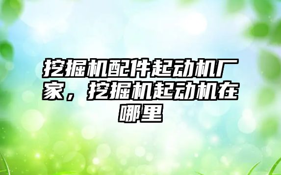 挖掘機(jī)配件起動(dòng)機(jī)廠家，挖掘機(jī)起動(dòng)機(jī)在哪里