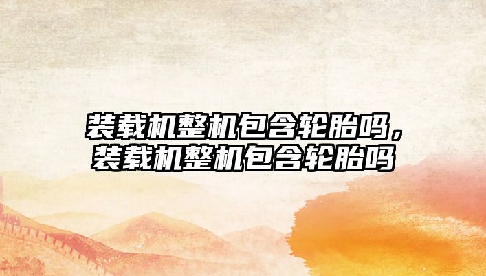 裝載機整機包含輪胎嗎，裝載機整機包含輪胎嗎