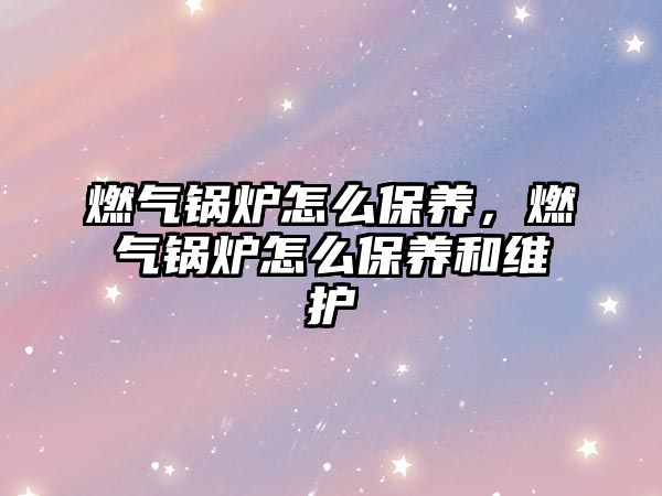燃?xì)忮仩t怎么保養(yǎng)，燃?xì)忮仩t怎么保養(yǎng)和維護(hù)
