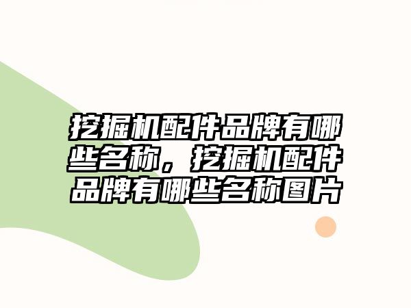挖掘機配件品牌有哪些名稱，挖掘機配件品牌有哪些名稱圖片