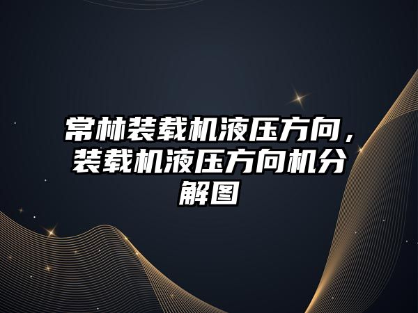 常林裝載機(jī)液壓方向，裝載機(jī)液壓方向機(jī)分解圖