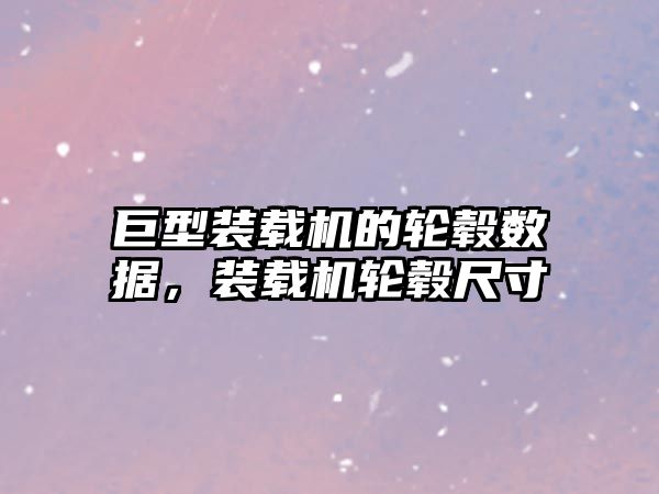 巨型裝載機(jī)的輪轂數(shù)據(jù)，裝載機(jī)輪轂尺寸