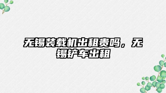 無(wú)錫裝載機(jī)出租貴嗎，無(wú)錫鏟車(chē)出租