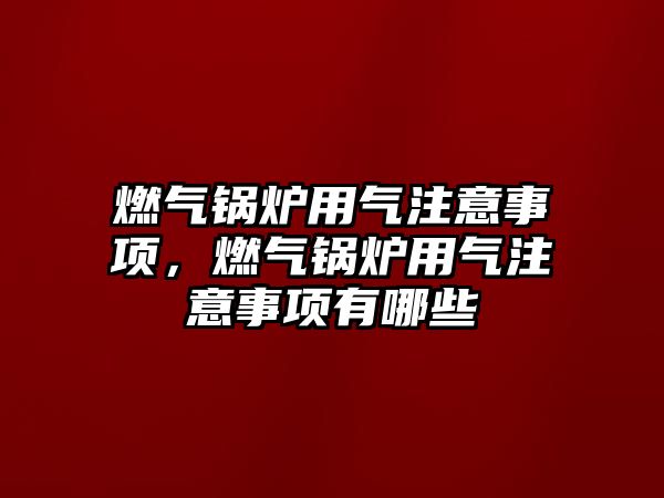 燃氣鍋爐用氣注意事項，燃氣鍋爐用氣注意事項有哪些