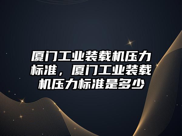 廈門工業(yè)裝載機壓力標準，廈門工業(yè)裝載機壓力標準是多少