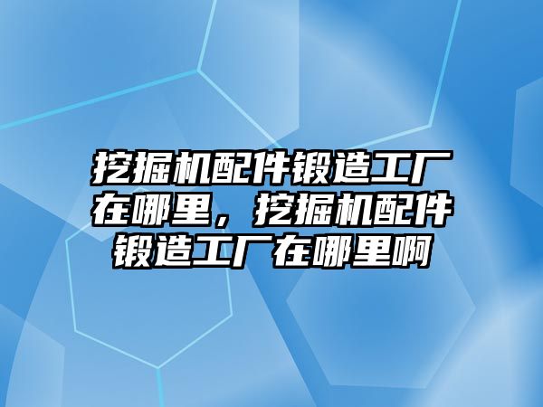 挖掘機配件鍛造工廠在哪里，挖掘機配件鍛造工廠在哪里啊
