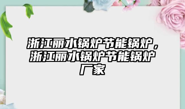 浙江麗水鍋爐節(jié)能鍋爐，浙江麗水鍋爐節(jié)能鍋爐廠(chǎng)家