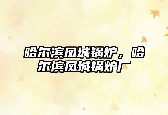 哈爾濱鳳城鍋爐，哈爾濱鳳城鍋爐廠