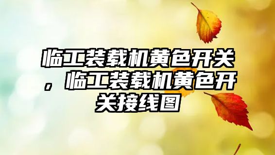 臨工裝載機(jī)黃色開關(guān)，臨工裝載機(jī)黃色開關(guān)接線圖