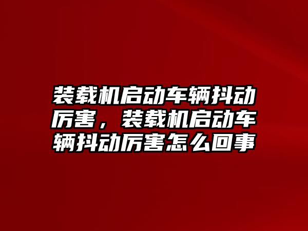 裝載機(jī)啟動(dòng)車輛抖動(dòng)厲害，裝載機(jī)啟動(dòng)車輛抖動(dòng)厲害怎么回事