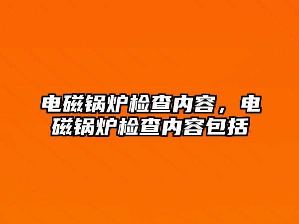 電磁鍋爐檢查內(nèi)容，電磁鍋爐檢查內(nèi)容包括