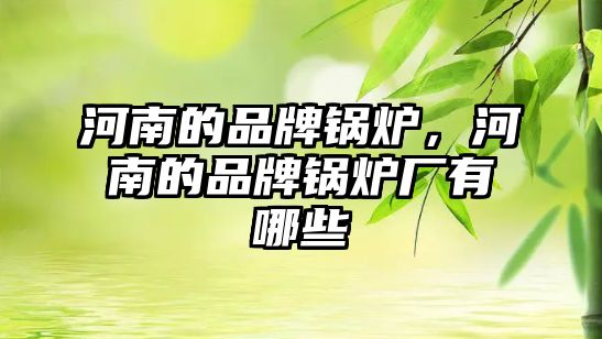 河南的品牌鍋爐，河南的品牌鍋爐廠有哪些