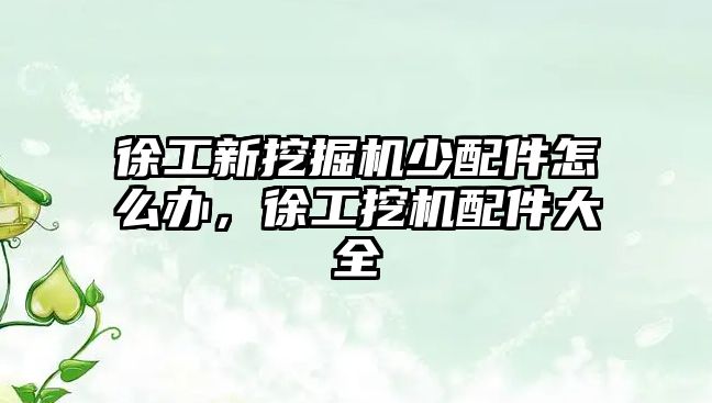 徐工新挖掘機少配件怎么辦，徐工挖機配件大全