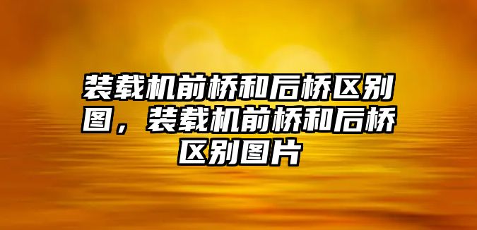 裝載機(jī)前橋和后橋區(qū)別圖，裝載機(jī)前橋和后橋區(qū)別圖片