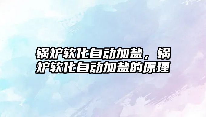 鍋爐軟化自動加鹽，鍋爐軟化自動加鹽的原理